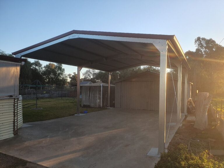 Carport Gable - 6.0m x 8.0m x 3.0m eave - Classic Cream