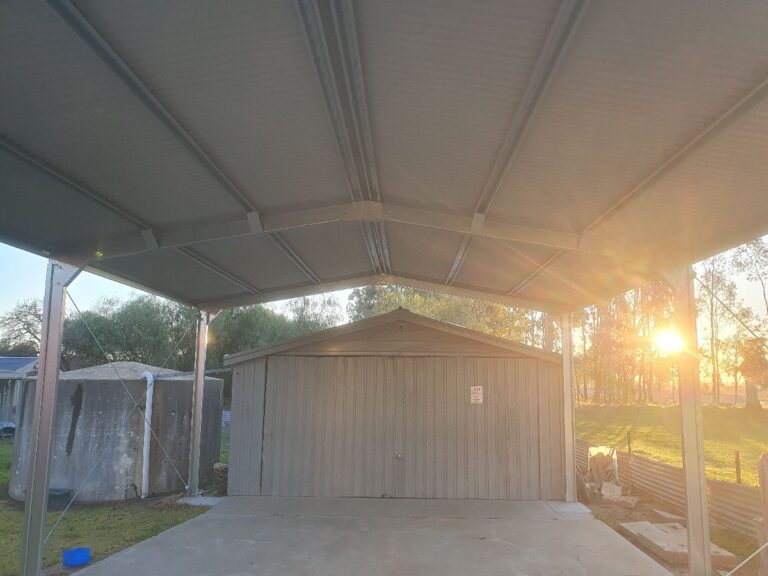 Carport Gable - 6.0m x 8.0m x 3.0m eave - Classic Cream